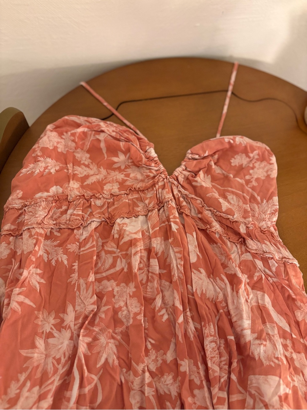 H&M Coral Pink Floral Spaghetti-Strap Sundress